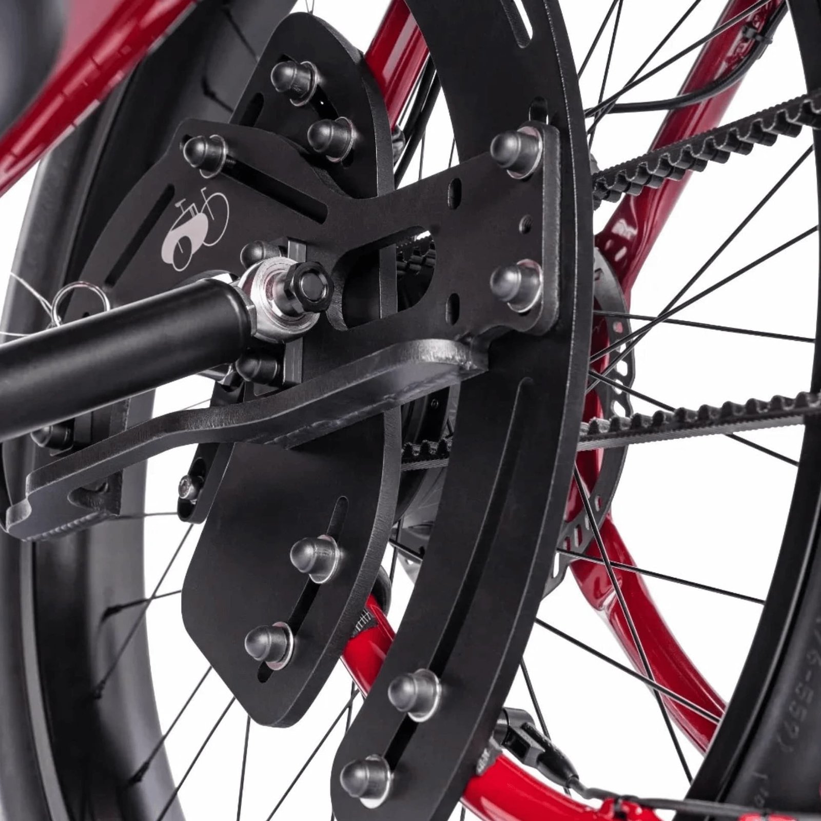 Adapterplaat voor bevestiging van montagebeugel fietszijspan aan de meest gangbare custom cruiserfietsen.